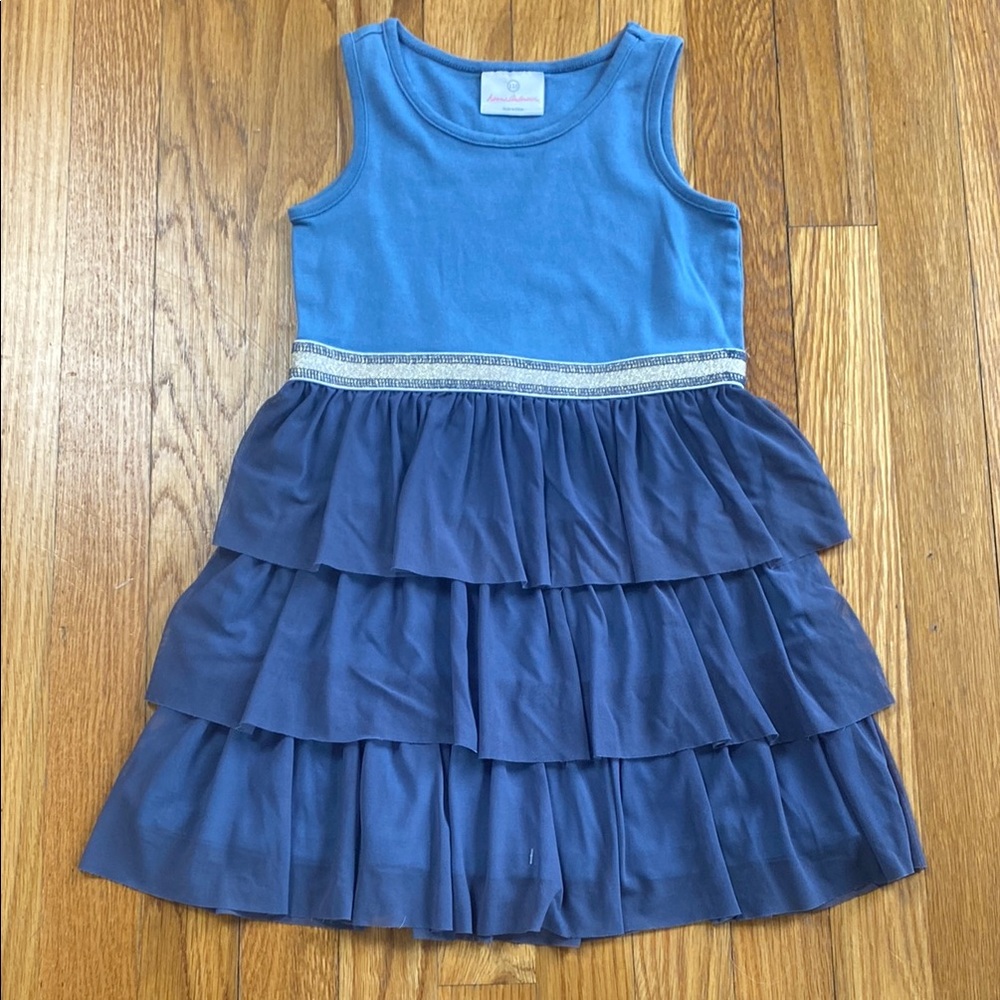 Hanna Andersson Blue Sleeveless Tiered Dress
